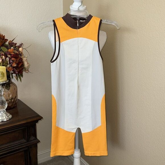 Zara block color seamless jumpsuit romper Yellow Sz M/L Medium Large - Picture 3 of 4